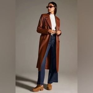 Avec Le Filles Faux Leather trench Jacket